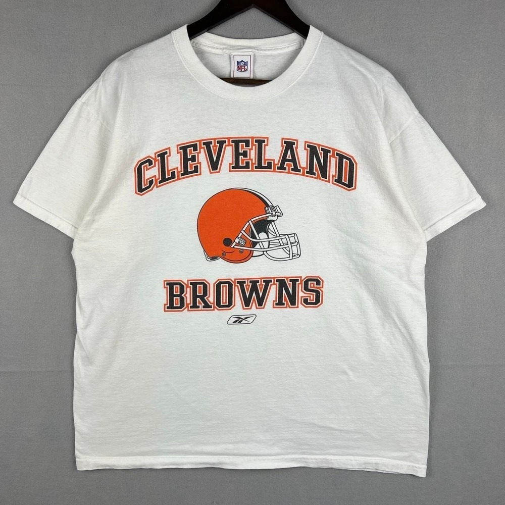 2000s Cleveland Browns Reebok NFL Football White Tee Shirt XL